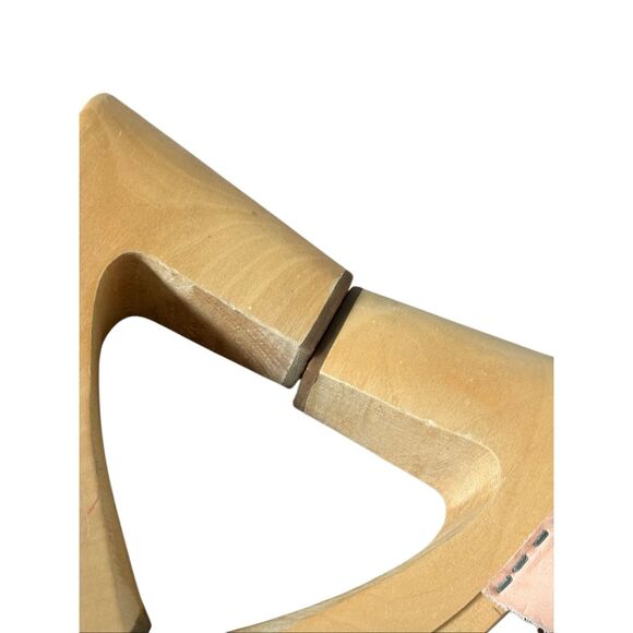 Anthropologie Swedish Hasbeens Braided Sky High Clogs Leather Wood size 39 Peach - Picture 10 of 15